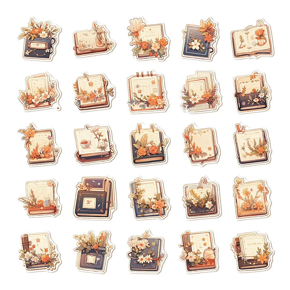 10 Piece Vintage Blossoms Stickers