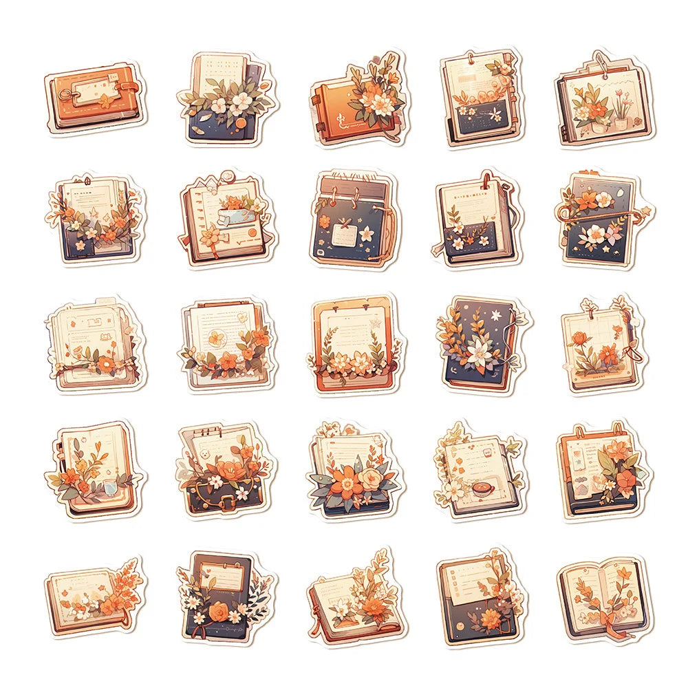 10 Piece Vintage Blossoms Stickers